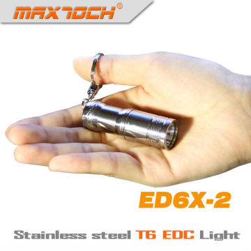 Maxtoch ED6X-2 EDC crie T6 inox Mini porte-clés lampe de poche LED